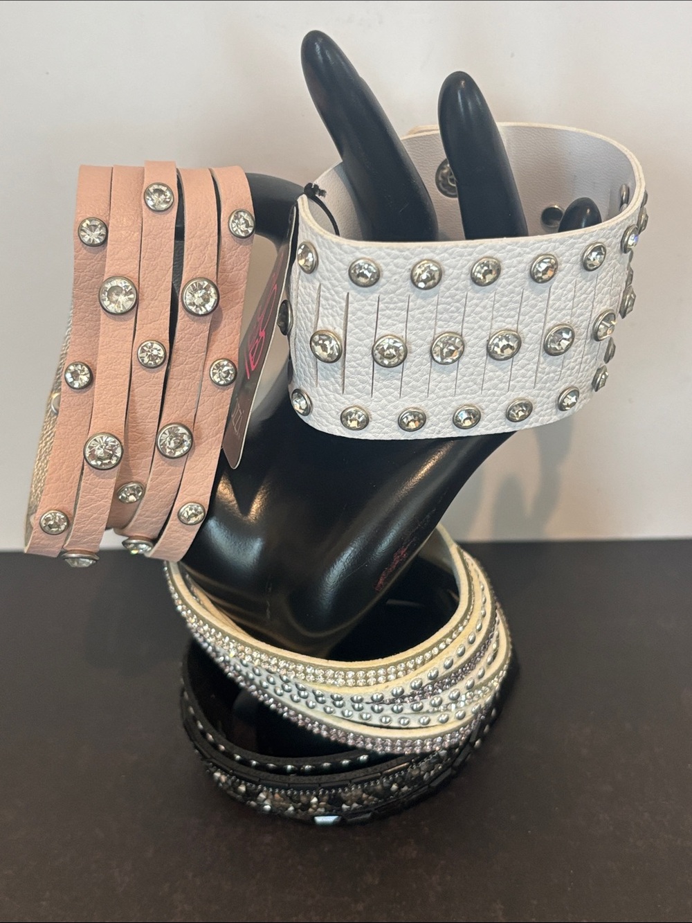 Studded Leather/Felt Wrap Bracelet Lot